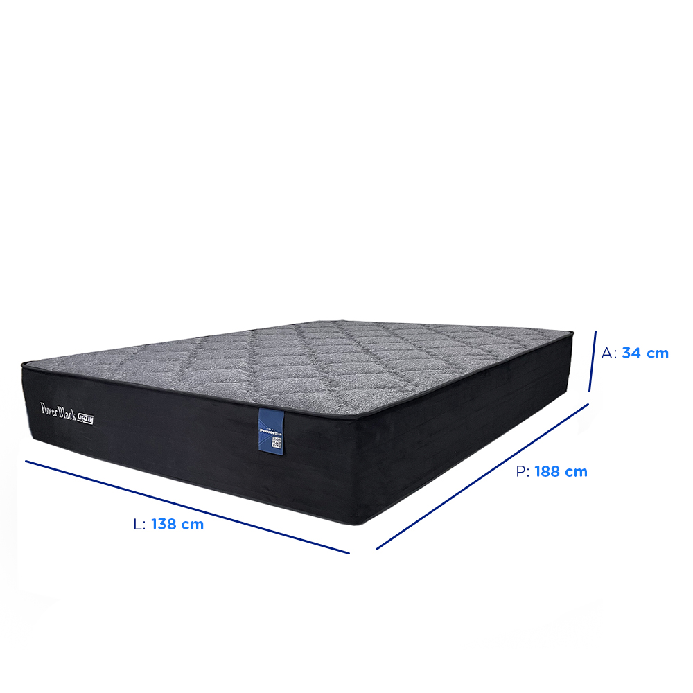 Colchão Casal Molas PowerBlue Gazin Power Black 138x188