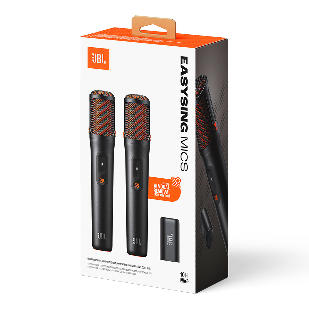 2 Microfones JBL EasySing Mics sem Fio