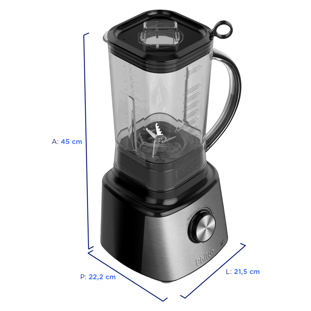 Liquidificador Philco PLQ2100PI 3L 12 Velocidades 1400W