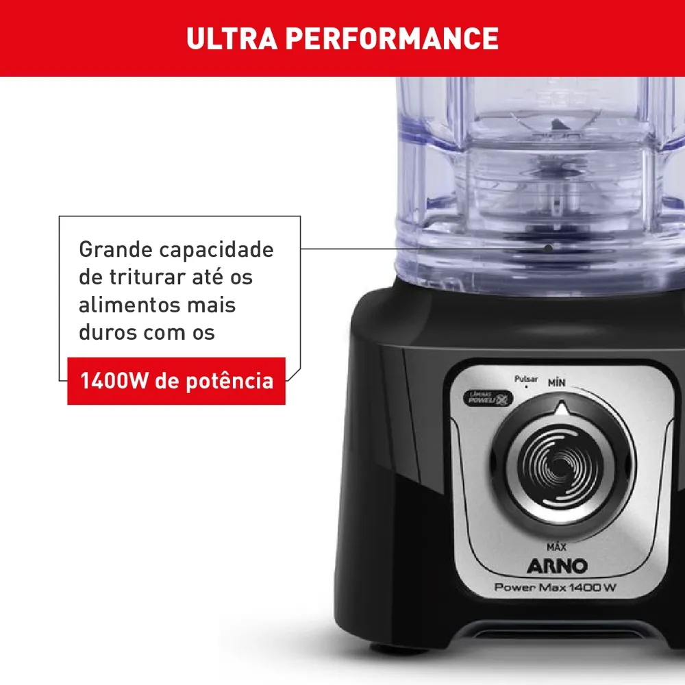 Liquidificador Arno PowerMax 3,1L 15 Velocidades 1400W
