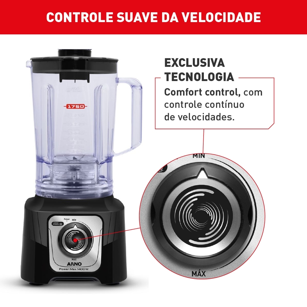 Liquidificador Arno PowerMax 3,1L 15 Velocidades 1400W