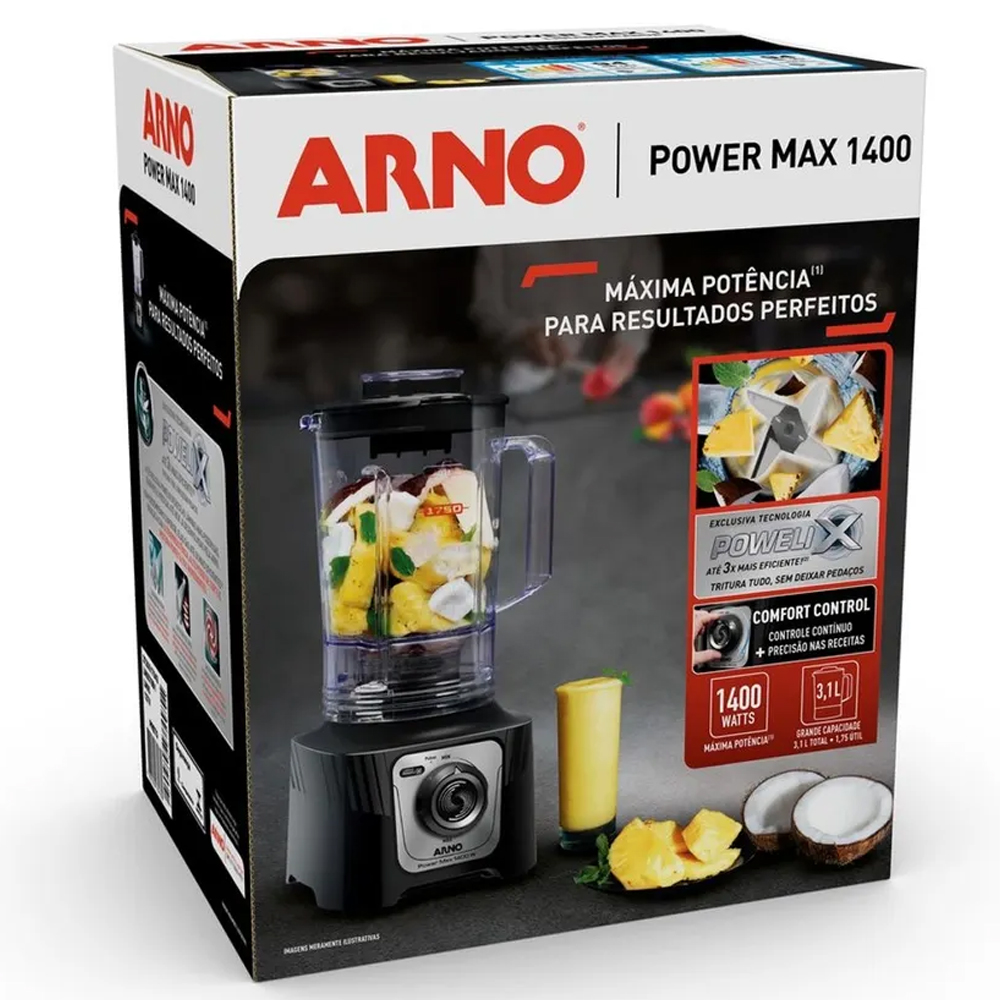 Liquidificador Arno PowerMax 3,1L 15 Velocidades 1400W