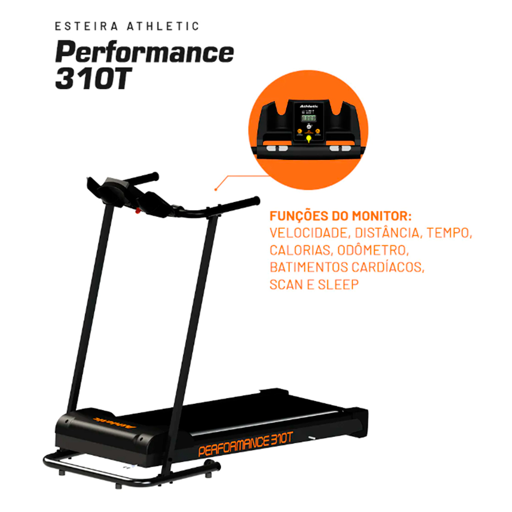 Esteira Ergométrica Athletic Performance 120Kg Motor 4.0Hp