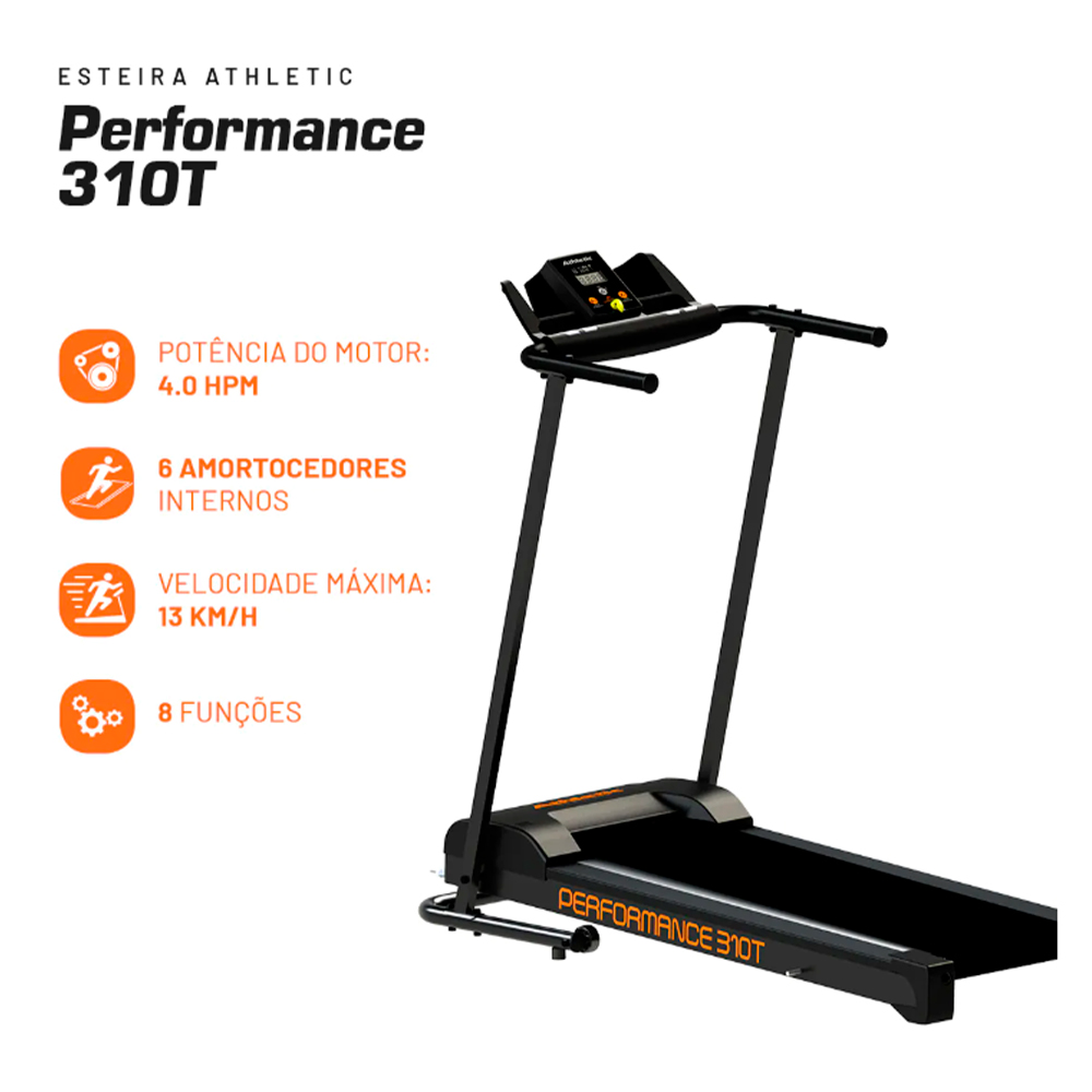 Esteira Ergométrica Athletic Performance 120Kg Motor 4.0Hp