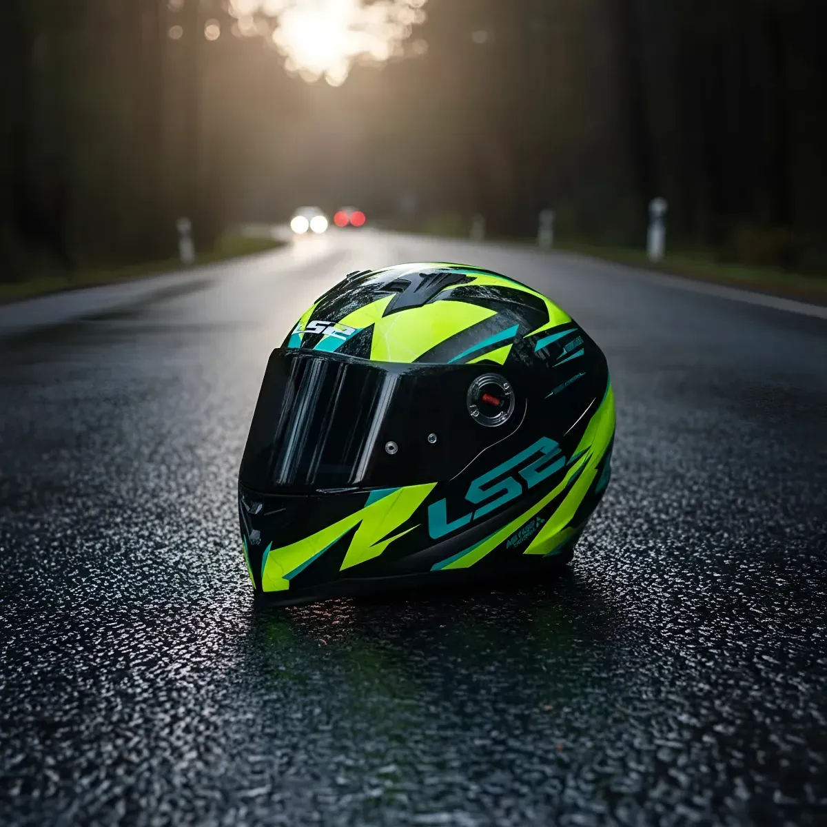 Capacete LS2 FF358 Classic Draze Preto e Amarelo Flúor