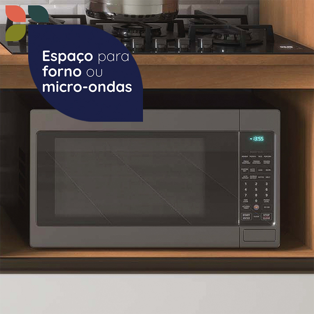 Balcão com Tampo 1 Gaveta 80cm Macadamia Telasul
