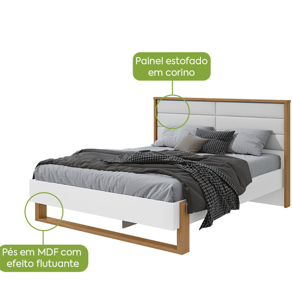 Cama Casal Freetown Lopas com Led