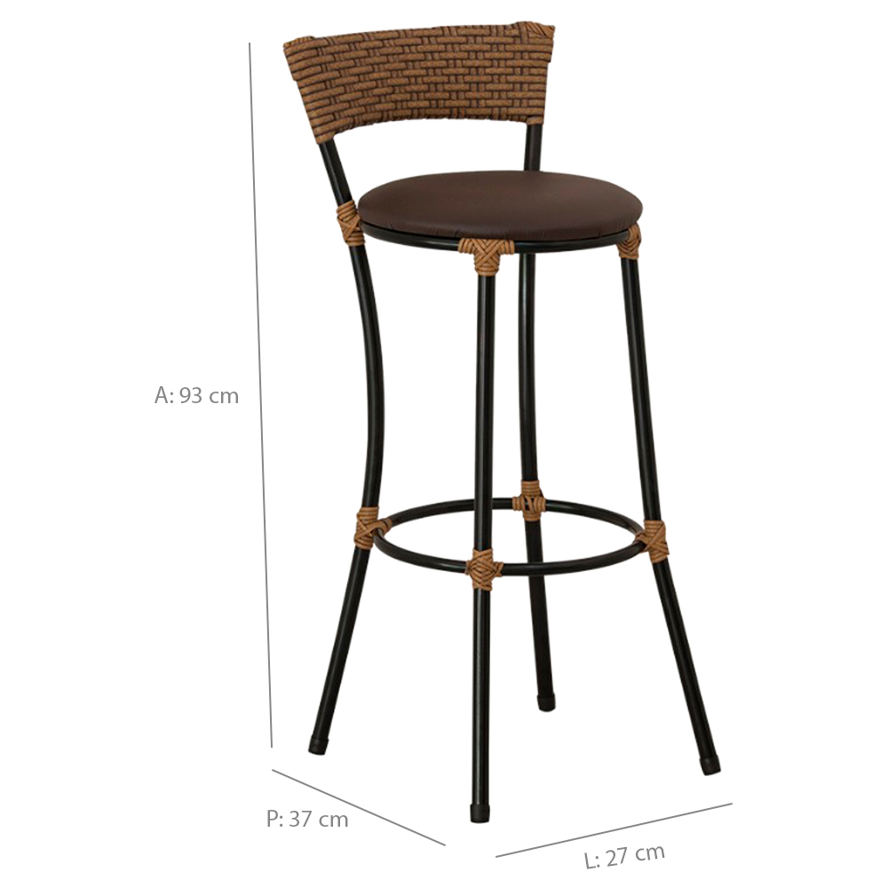 Banquetas de Ferro com Assento Estofado Forts Fama