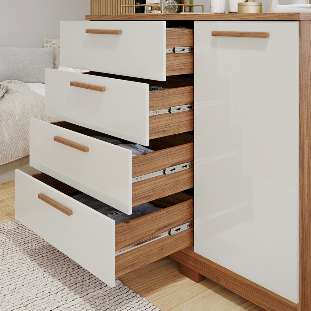 Cômoda 1 Porta 4 Gavetas MDF Malu Panan