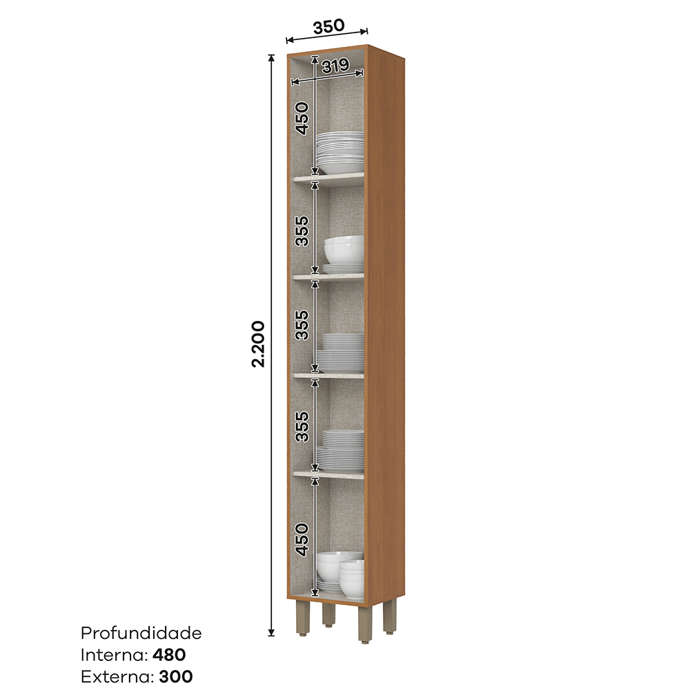 Paneleiro Henn Venaly MDP e MDF 1 porta