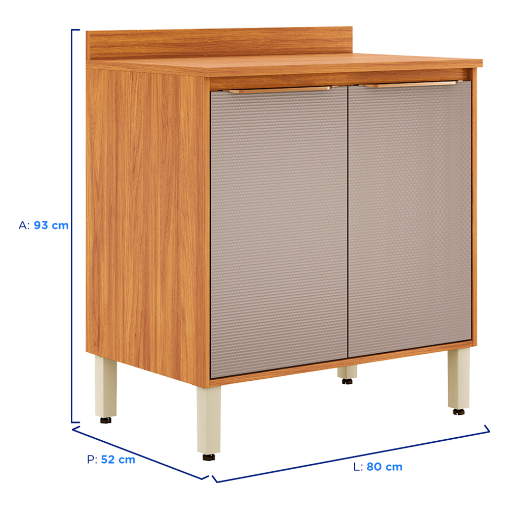 Balcão com Tampo 2 Portas 80cm Plena Demóbile
