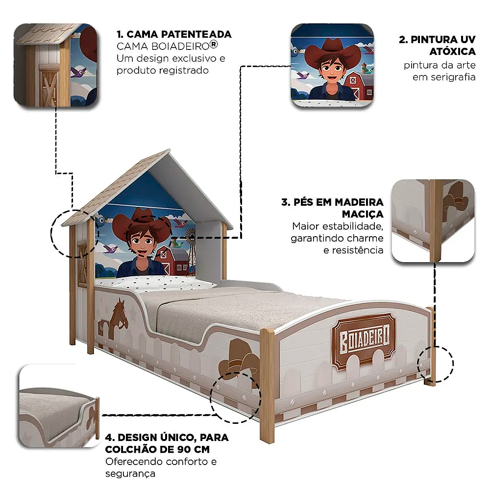 Cama Infantil Gelius Boiadeiro 90cm
