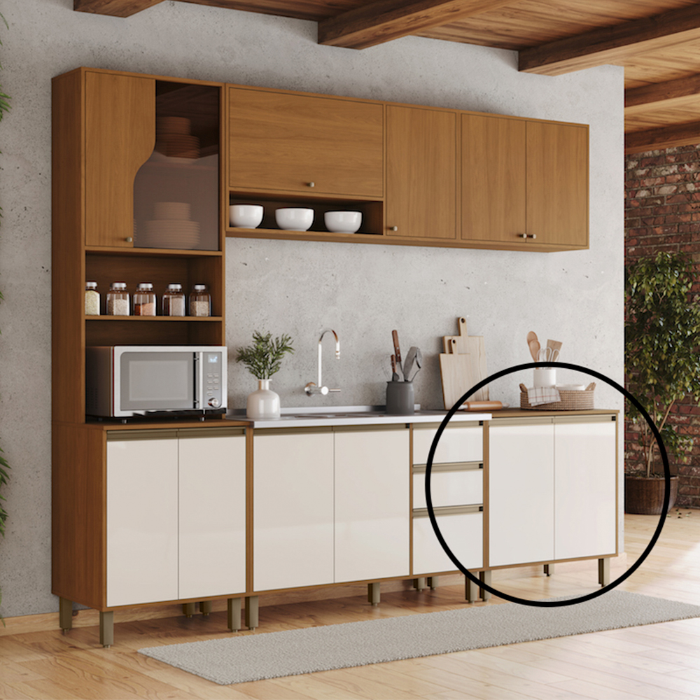 Balcão com Tampo 2 Portas 80cm Venaly Henn