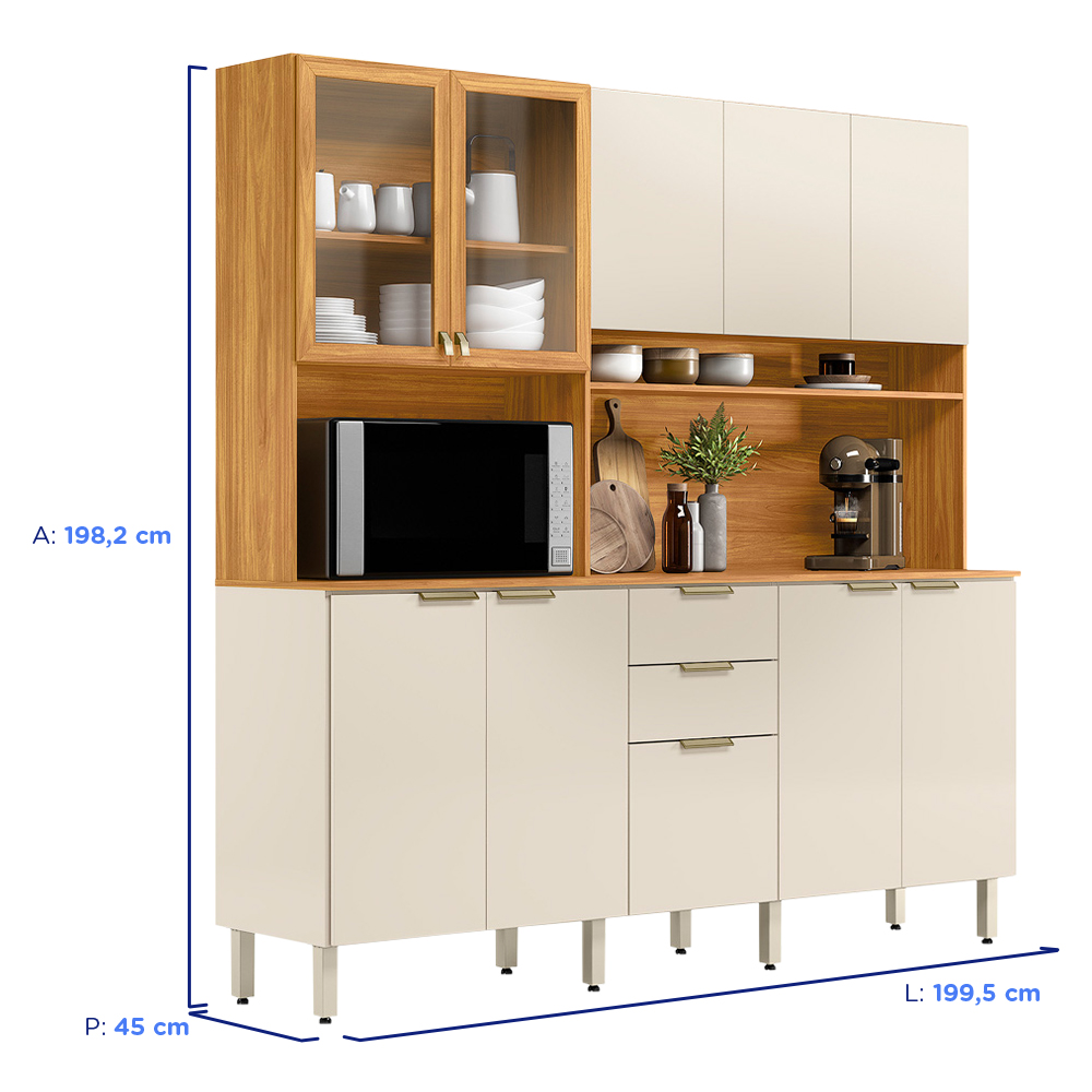 Cozinha Compacta 10 Portas 02 Gavetas Amora Demóbile