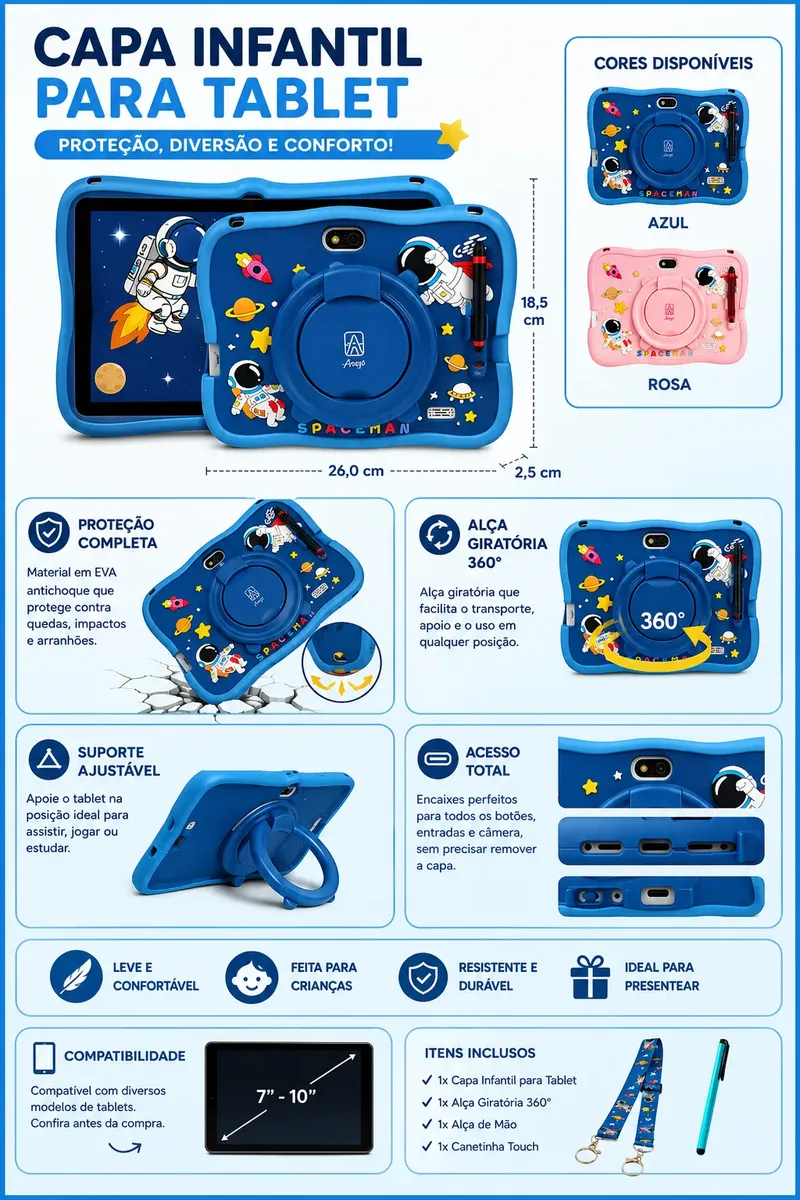 Tablet Infantil Kids Para Criança Com Youtube
