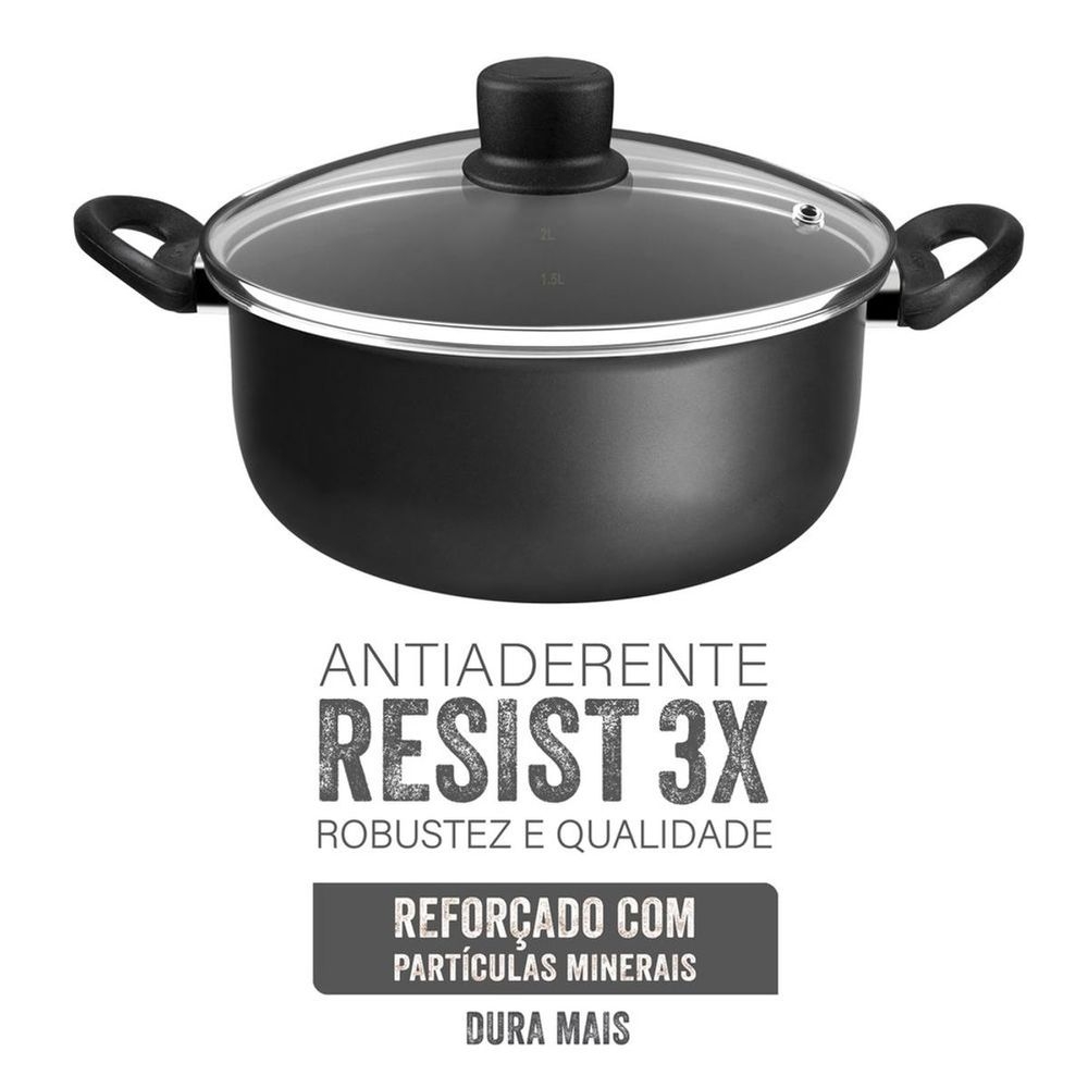 Caçarola Robusta Rochedo 4,6L 24cm Antiaderente