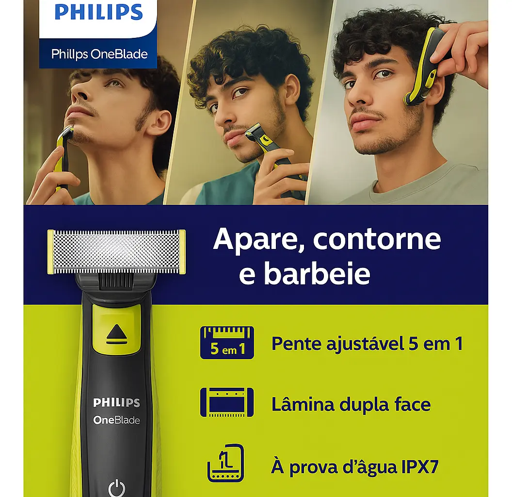 Aparador Barbeador Oneblade Uso Seco Molhado Sem Fio