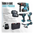 Kit Maleta 4 Ferramentas Furadeira Martelete Esmerilhadeira
