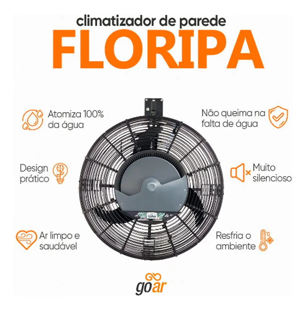 Climatizador 70cm Umidificador Parede Goar 220 Nf