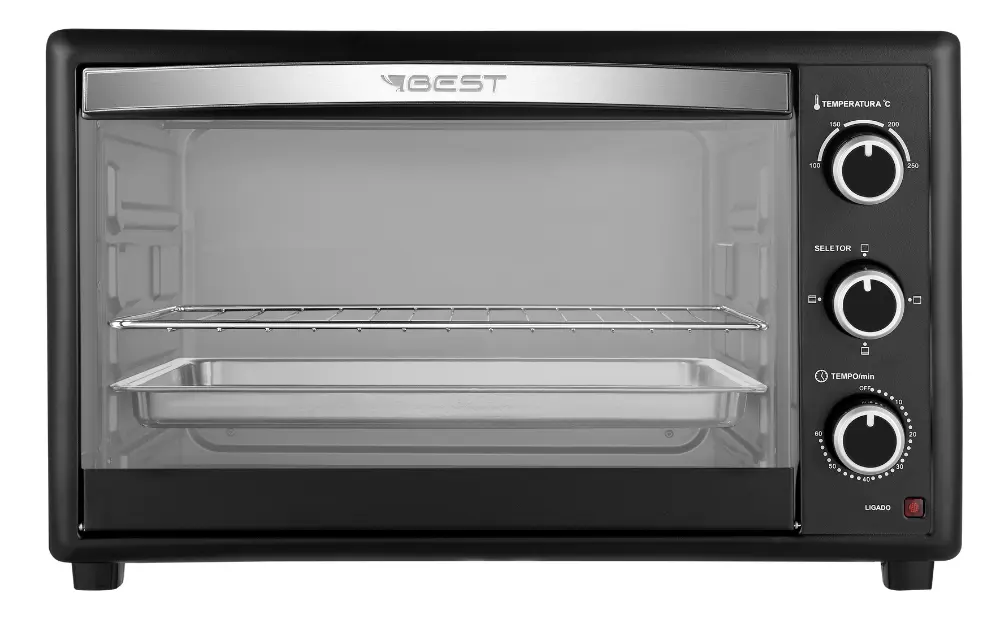 Forno Elétrico 66 Litros Preto E Branco - Best