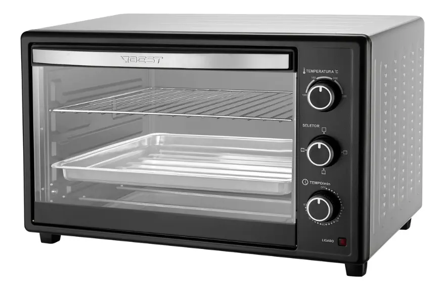 Forno Elétrico 66 Litros Preto E Branco - Best