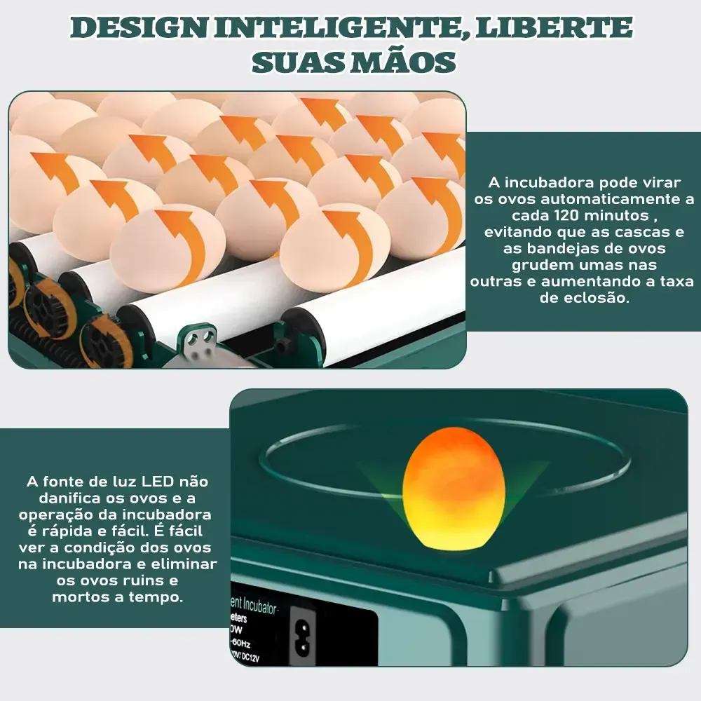 Chocadeira Incubadora Automática Tanque Água 130 Ovos