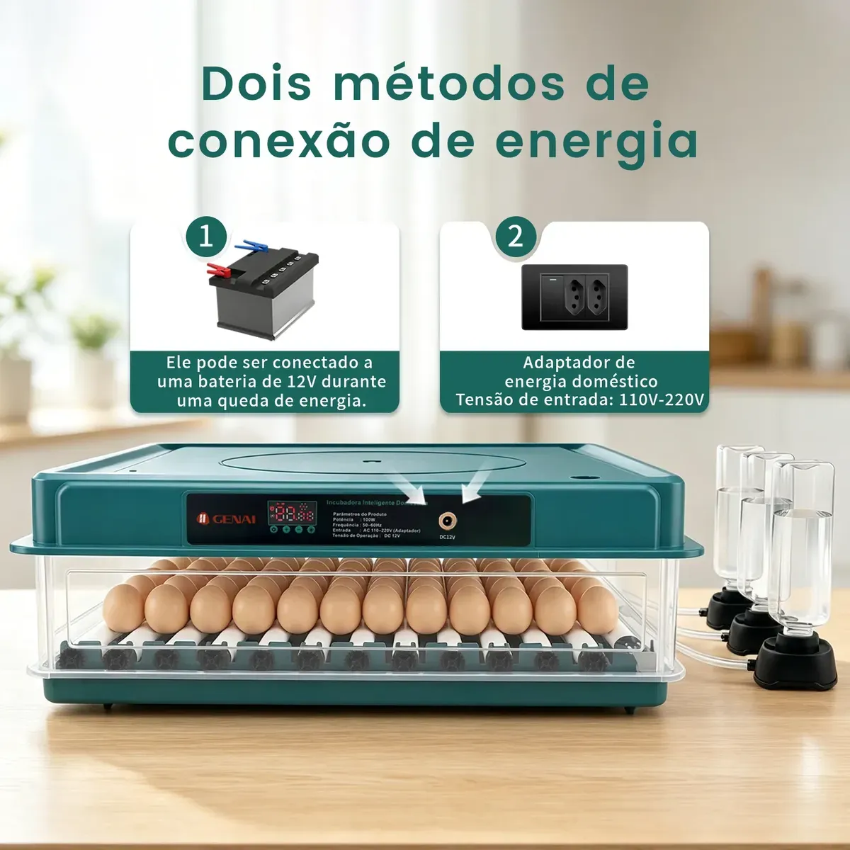 Chocadeira Incubadora Automática Tanque Água 130 Ovos