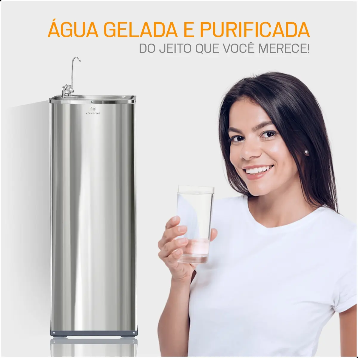 Bebedouro Purificador Refrigerado Pressão Inox Aço Inoxidável