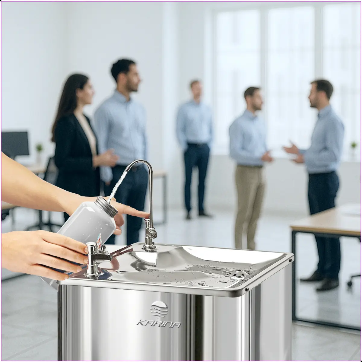 Bebedouro Purificador Refrigerado Pressão Inox Aço Inoxidável