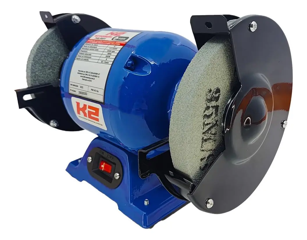Moto Esmeril Bancada 6'' 350W K2 Azul