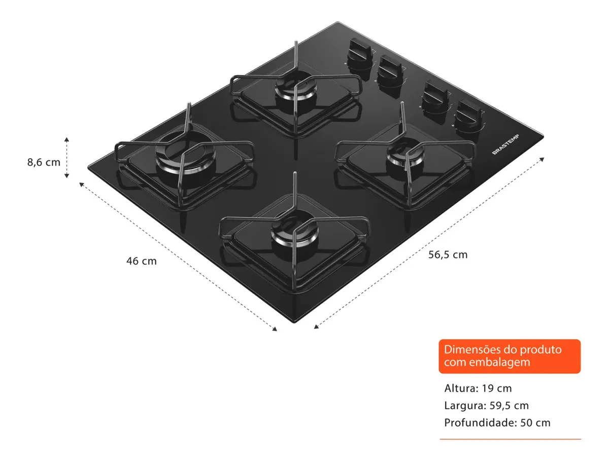 Cooktop 4 Bocas Brastemp