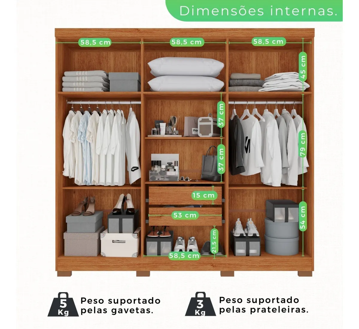 Guarda-roupa Casal 6 Portas 2 Gavetas França