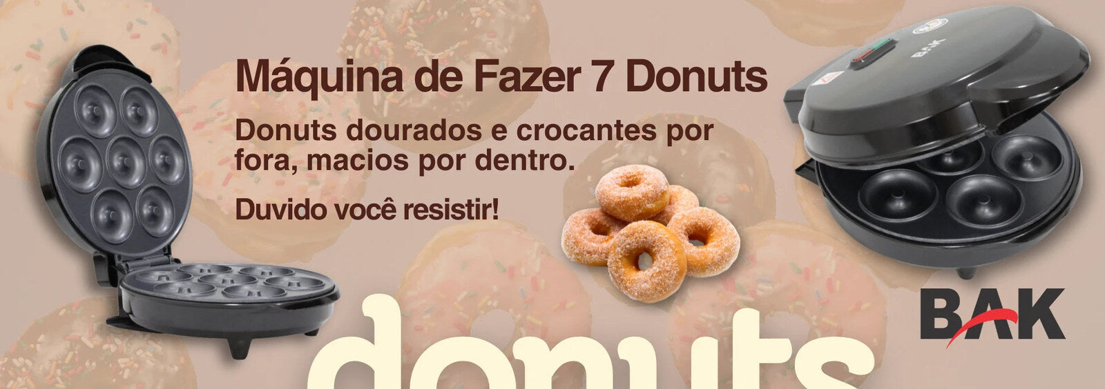 Máquina de Fazer 7 Donuts BAK DON850 800W