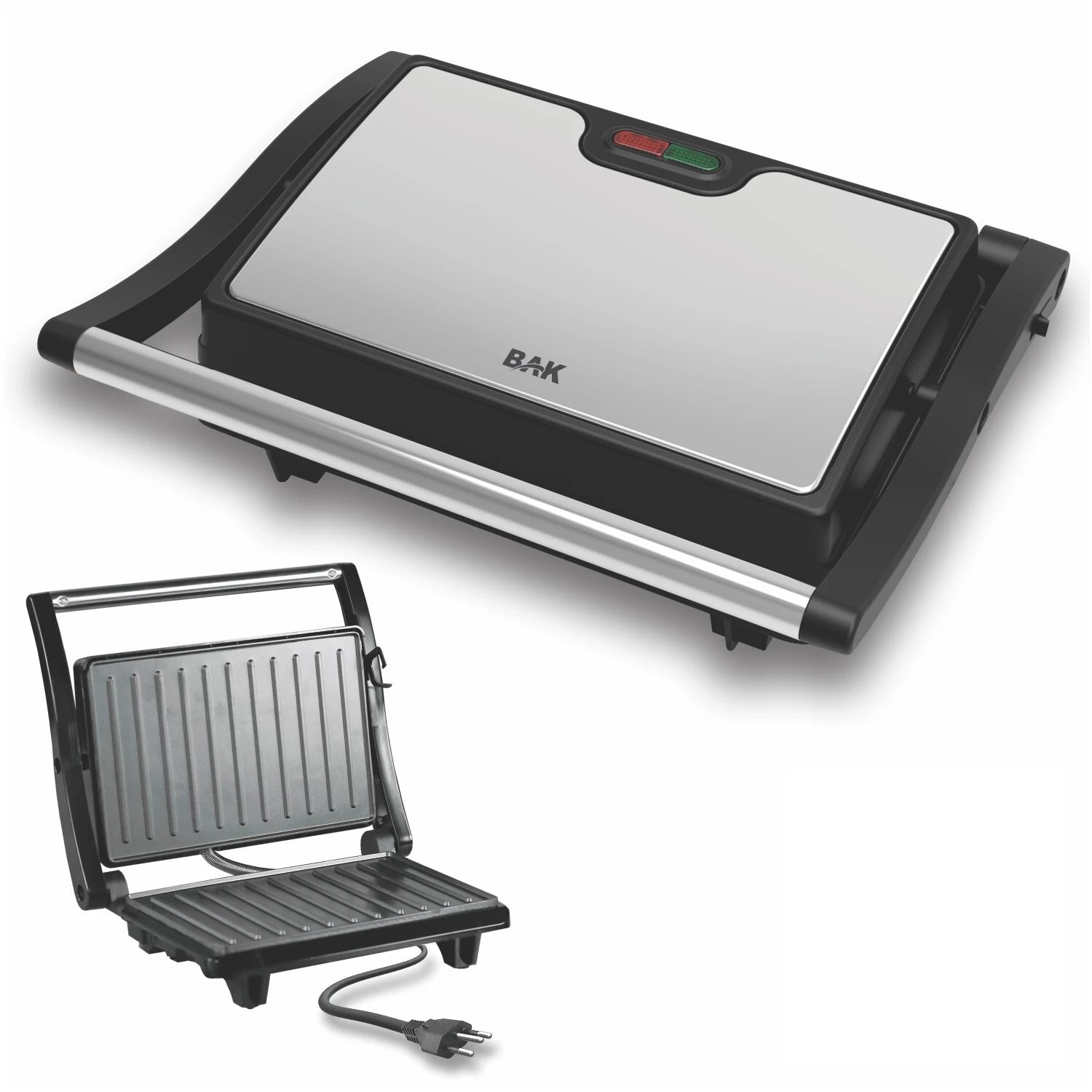 Mini Grill e Sanduicheira Elétrica BAK 2 em 1