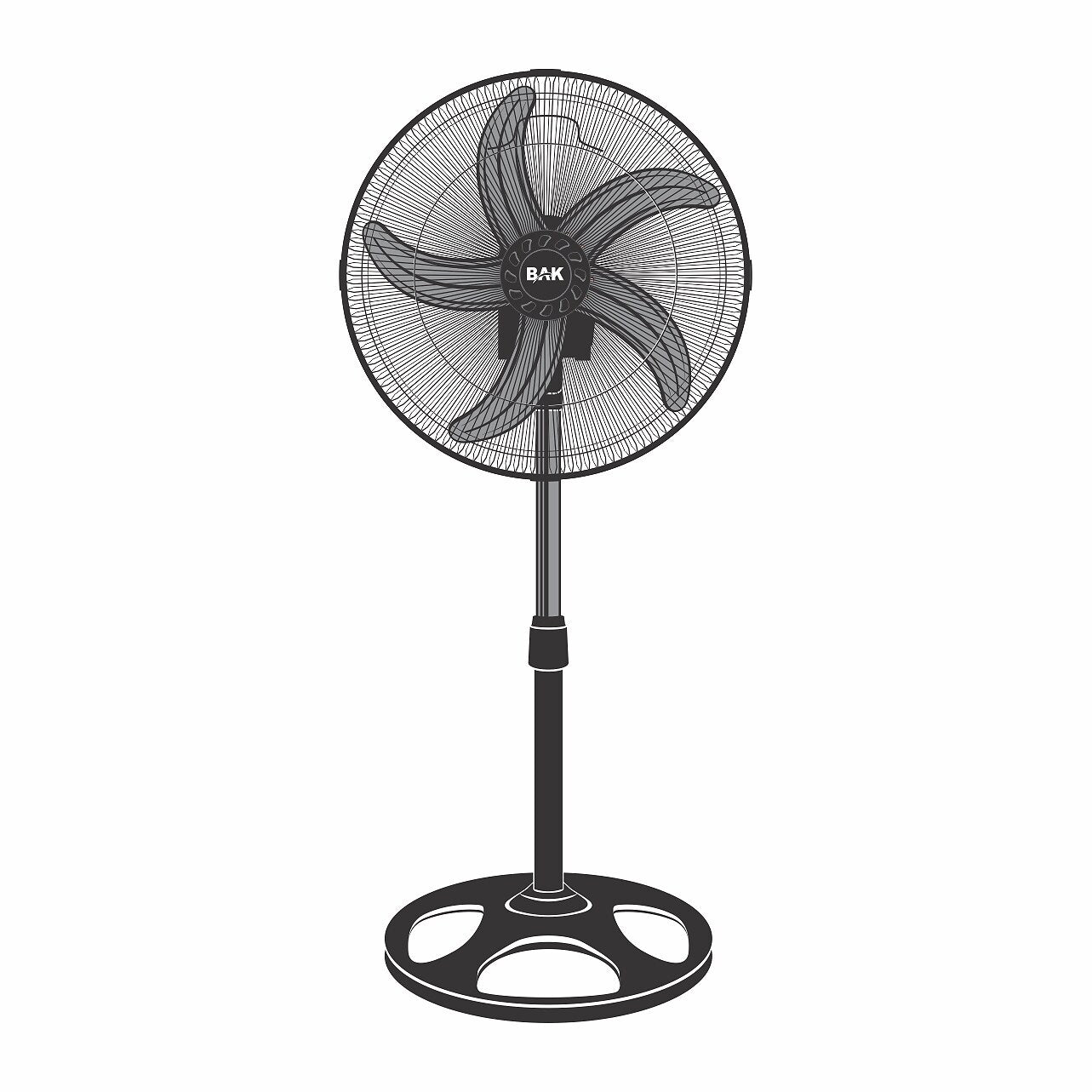 Ventilador de Pedestal BAK 18" 5 Pás 65W BK-1865